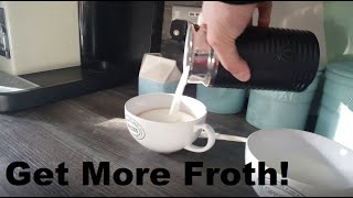 How to Get More Froth from Your Nespresso Coffee Aeroccino  Nespresso tips and help [upl. by Dannie]