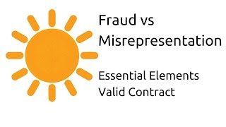 Fraud vs Misrepresentation  Other Essential Elements of a Valid Contract  CA CPT  CS amp CMA [upl. by Sowell605]